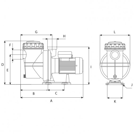 Dimensiones bomba ESPA NOX 33 8M - NOX 50 12M - NOX 100 15M