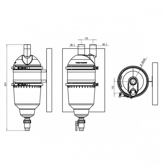 Kit para instalación en pared filtro Hydrospin