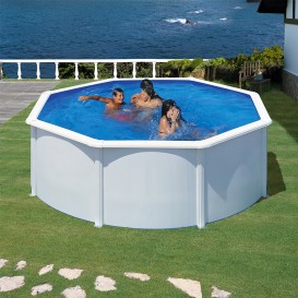 Piscina Gre QGre circular acero chapa blanca con depuradora