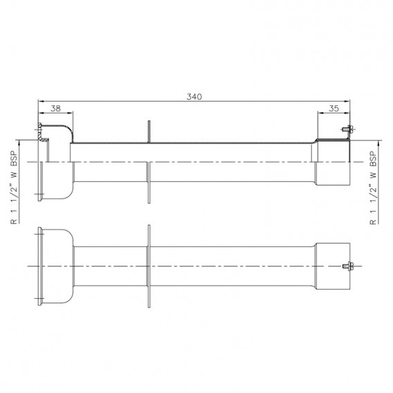 Dimensiones pasamuros acero inoxidable AstralPool