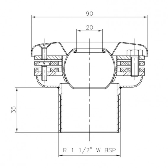 Dimensiones boquilla impulsión pasamuros piscina liner AstralPool