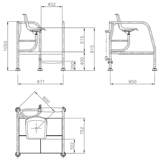 Dimensiones silla socorrista H-400 AstralPool