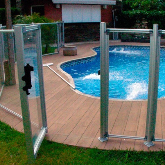 Módulo de 1,25 m con puerta para valla piscinas Flash Transparent