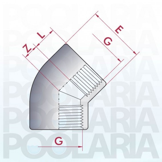 Codo 45º PVC roscar