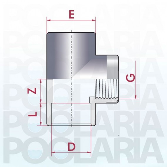 Te mixta reforzada 90º PVC encolar y roscar