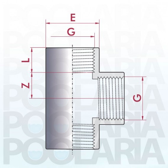 Te 90º PVC roscar