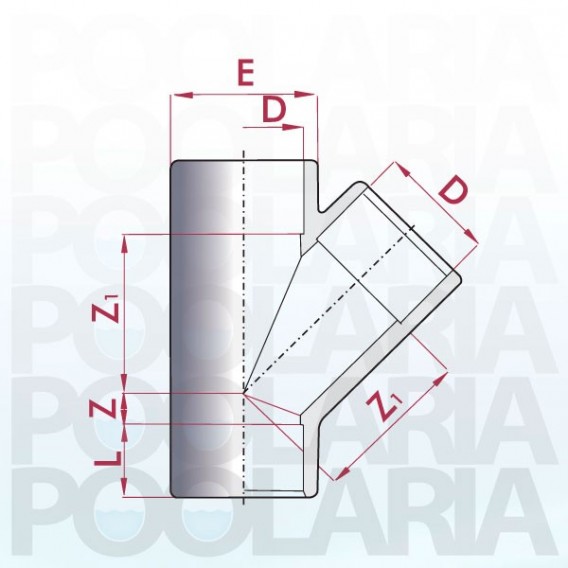 Te 45º PVC encolar