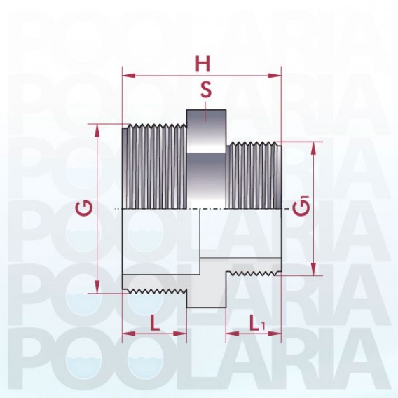 Reducción roscada PVC macho x macho