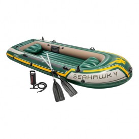 Bote hinchable Intex Seahawk 4 con remos y bomba 68351