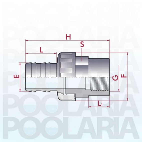 Enlace espiga PVC rosca hembra