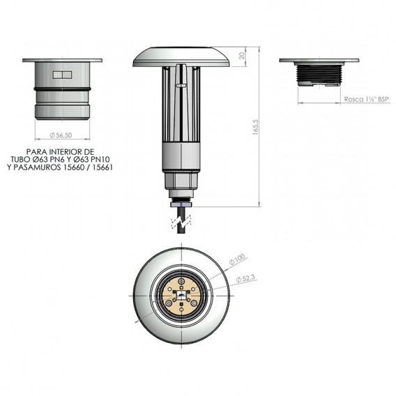 Dimensiones LumiPlus Mini V3 AstralPool