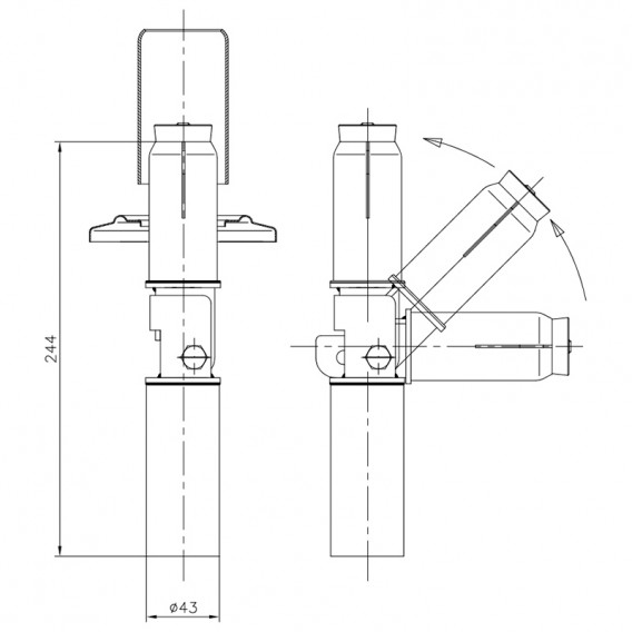 Dimensiones anclaje articulado escalera piscina sin pletina 00043