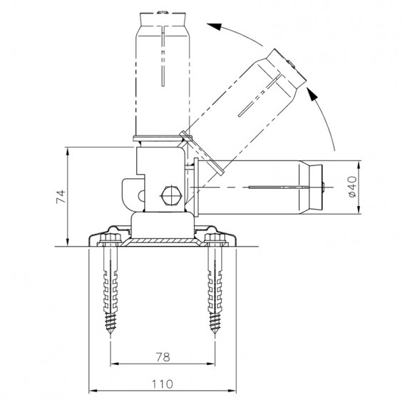 Dimensiones anclaje articulado con pletina 08727