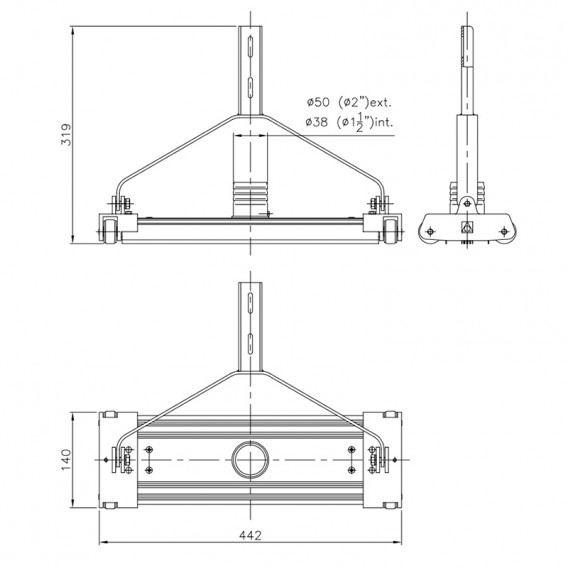 Dimensiones limpiafondos aluminio 450 mm piscina pública Classic AstralPool