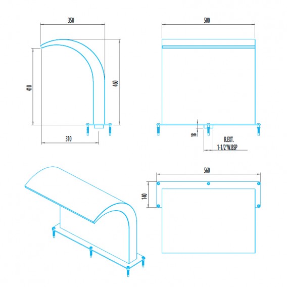 Dimensiones cascada residencial A-500 AstralPool