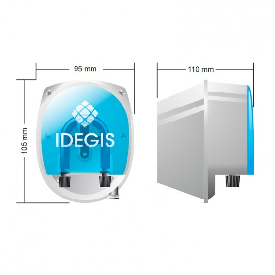 Dimensiones bomba dosificadora peristáltica Idegis