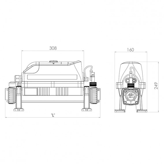 Dimensiones calentador eléctrico Elecro Evolution 2