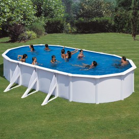 Piscina desmontable Gre Fidji ovalada acero chapa blanca