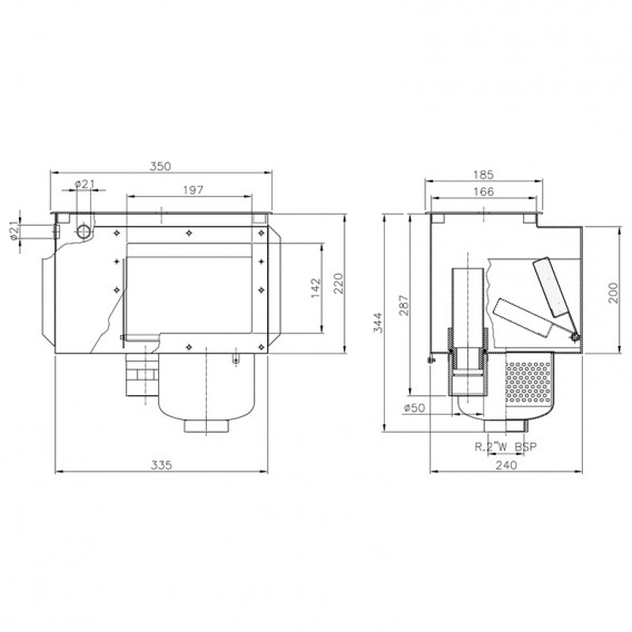 Dimensiones skimmer Inox A-100 AstralPool 00254