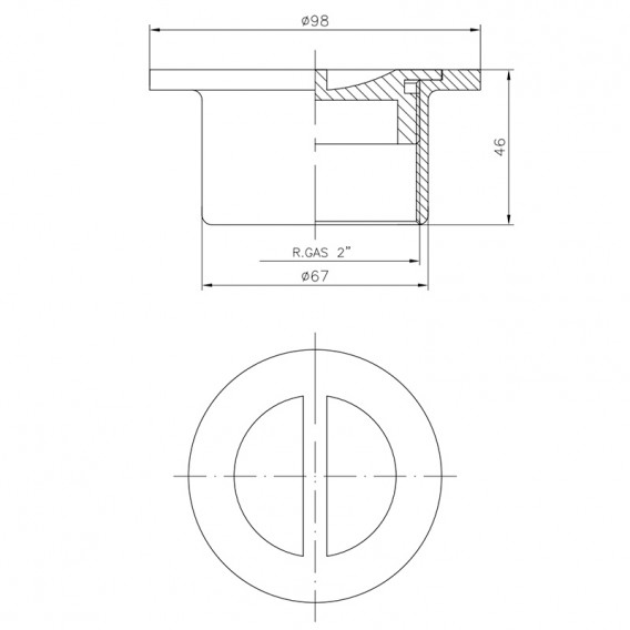 Dimensiones boquilla aspiración tapa roscada AstralPool