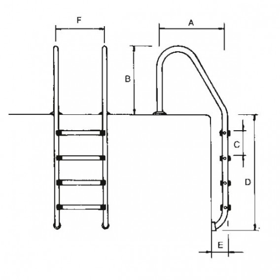 Escalera Standard para piscina AstralPool dimensiones