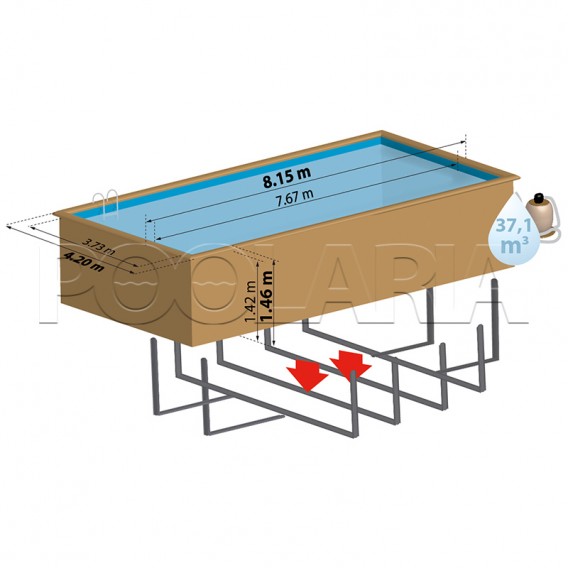 Dimensiones piscina Gre Sunbay Braga 790207