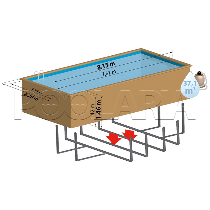 Piscina de madera Gre Sunbay Braga 815x420x146