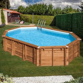 Piscina de madera Gre Sunbay Avocado ovalada