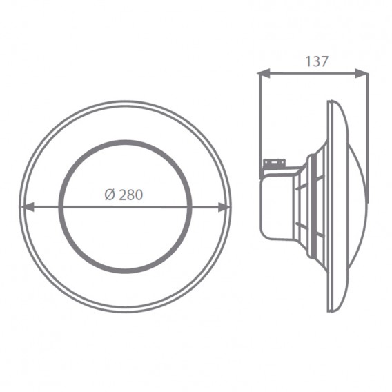 Dimensiones proyector LED PAR56 blanco by Poolaria