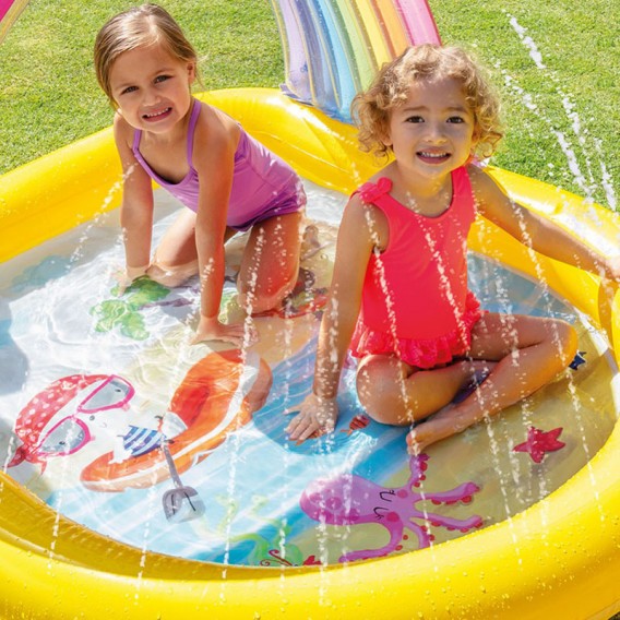 Piscina hinchable con rociador Arco Iris Intex 57156NP