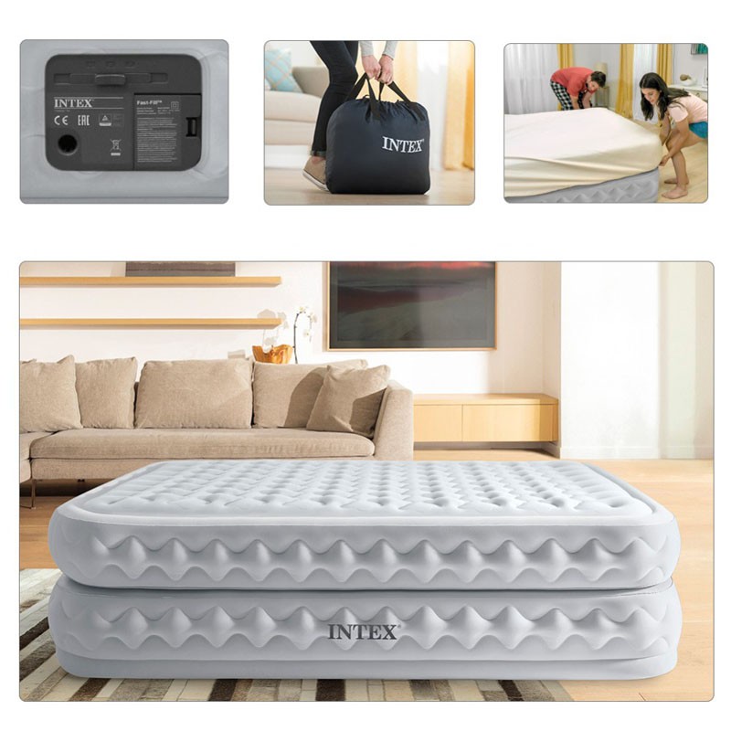 Intex - cama de aire doble Supreme Air-flow con Fiber-Tech