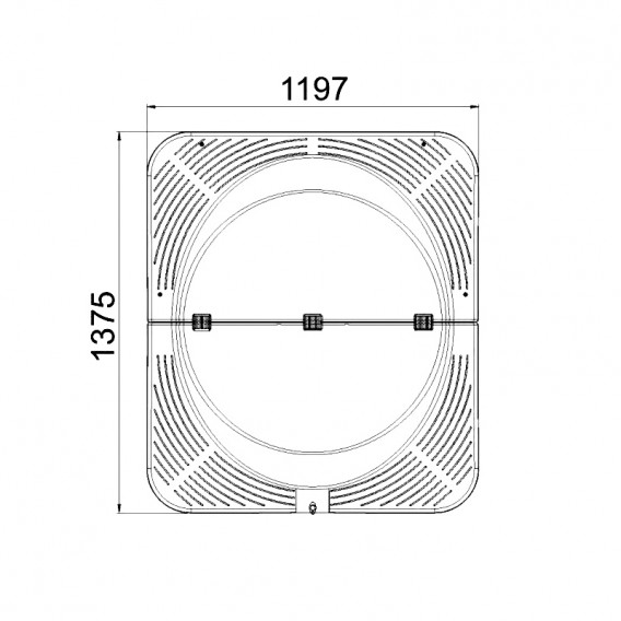 Dimensiones tapa caseta Keops AstralPool 31105R0002