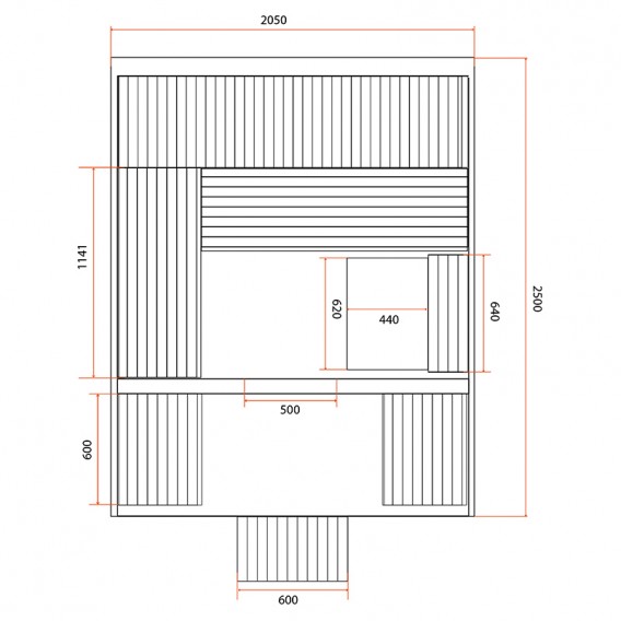 Sauna exterior de vapor Gaïa Rossa