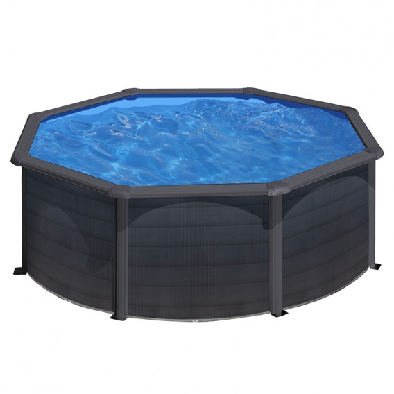 Piscina Gre Starpool circular aspecto grafito altura 120 cm