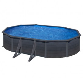 Piscina Gre Starpool ovalada aspecto grafito altura 120 cm