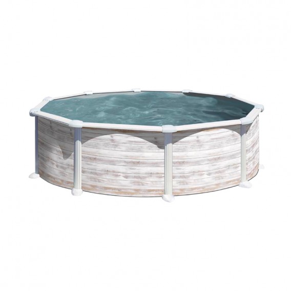 Piscina Gre Starpool circular imitación nórdica altura 132 cm