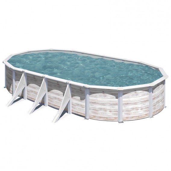 Piscina Gre Starpool ovalada imitación nórdica altura 120 cm