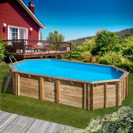 Piscina elevada de madera cuadrada Carra 305x305x119 cm Gre. 790205