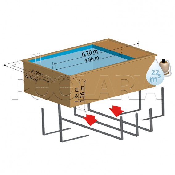 Dimensiones piscina Gre Sunbay Evora Plus 800009