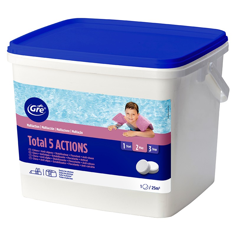 Gre pools Traitement Multiactions 5 250g 3kg 250g 3kg Blanc