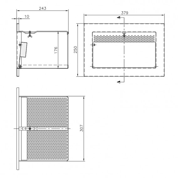 Dimensiones cesto skimmer A-400 AstralPool