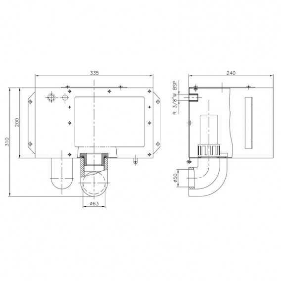 Dimensiones cuerpo skimmer Inox A-201 AstralPool