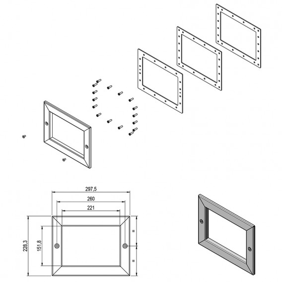 Dimensiones embellecedor Inox AstralPool 56344