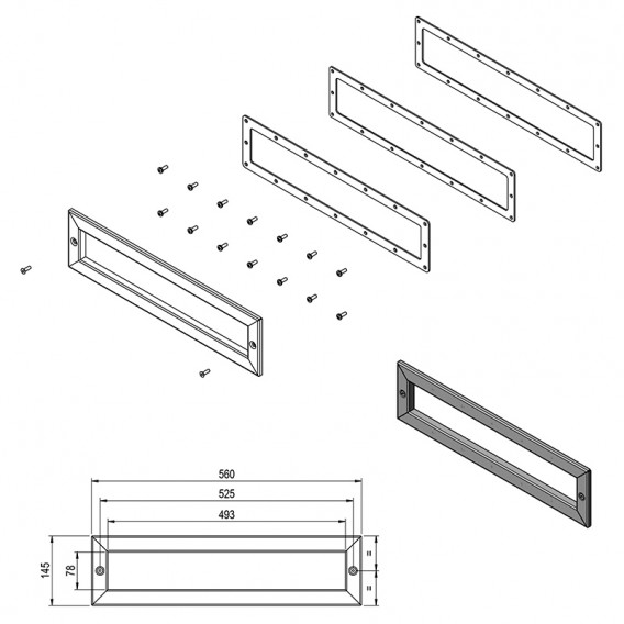 Dimensiones embellecedor Inox AstralPool 74101