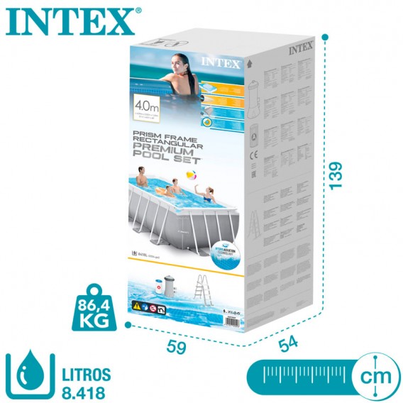 Piscina Intex Prism Frame 400x200x122 dep. cartucho 26790NP