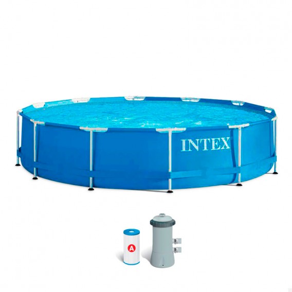 Piscina Intex Metal Frame 366x76 con depuradora 28212NP