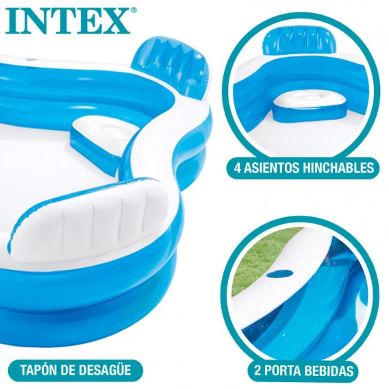 Piscina hinchable con asientos Intex 229x229x66 56475NP