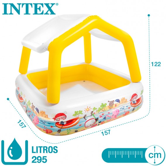 Piscina hinchable Intex Sun Shade con toldo 57470NP