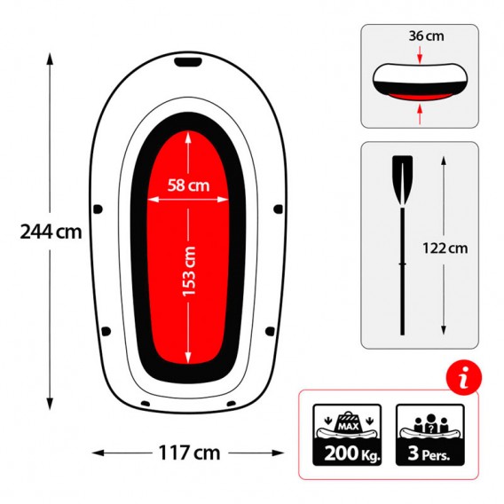 Bote hinchable Intex Explorer Pro 300 con remos y bomba 58358NP