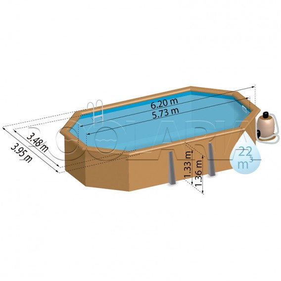 Dimensiones piscina Gre Sunbay Safran 2 7900892